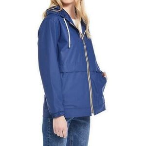 Weatherproof Vintage Rain Jacket Rain Slicker Jacket Hooded Twilight Blue XL NEW
